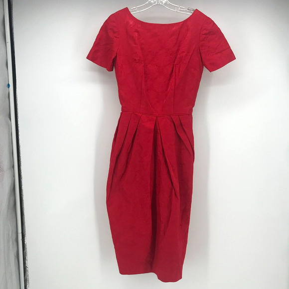 Vintage Wiggle Dress Homemade Vintage Red VLV Small Pin Up Rockabilly - Picture 1 of 6